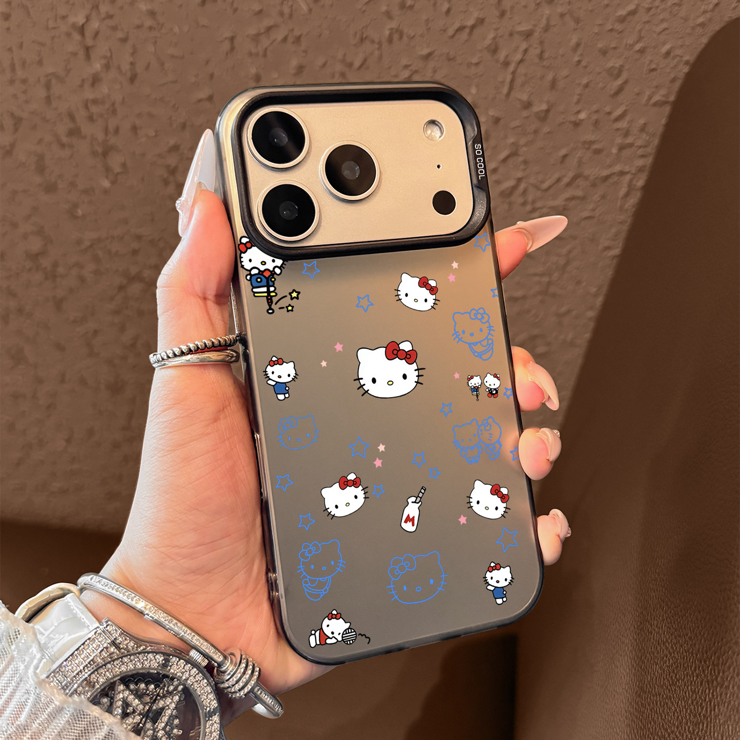 Phone Cases Rugged - Cute Blue Hello Kitty Pattern Phone