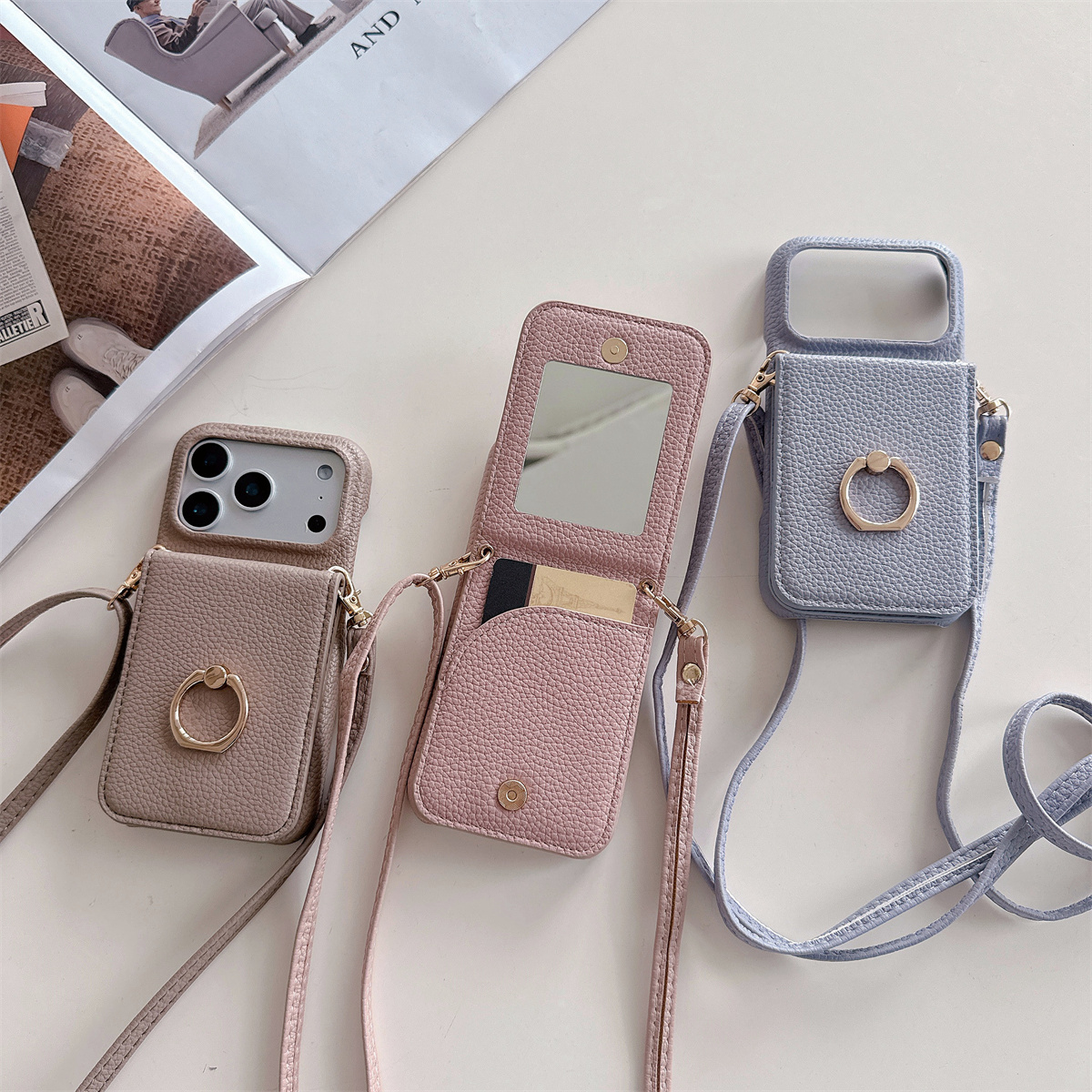 Phone Cases That Hold Cards - Crossbody Lanyard with Ring Card Holder