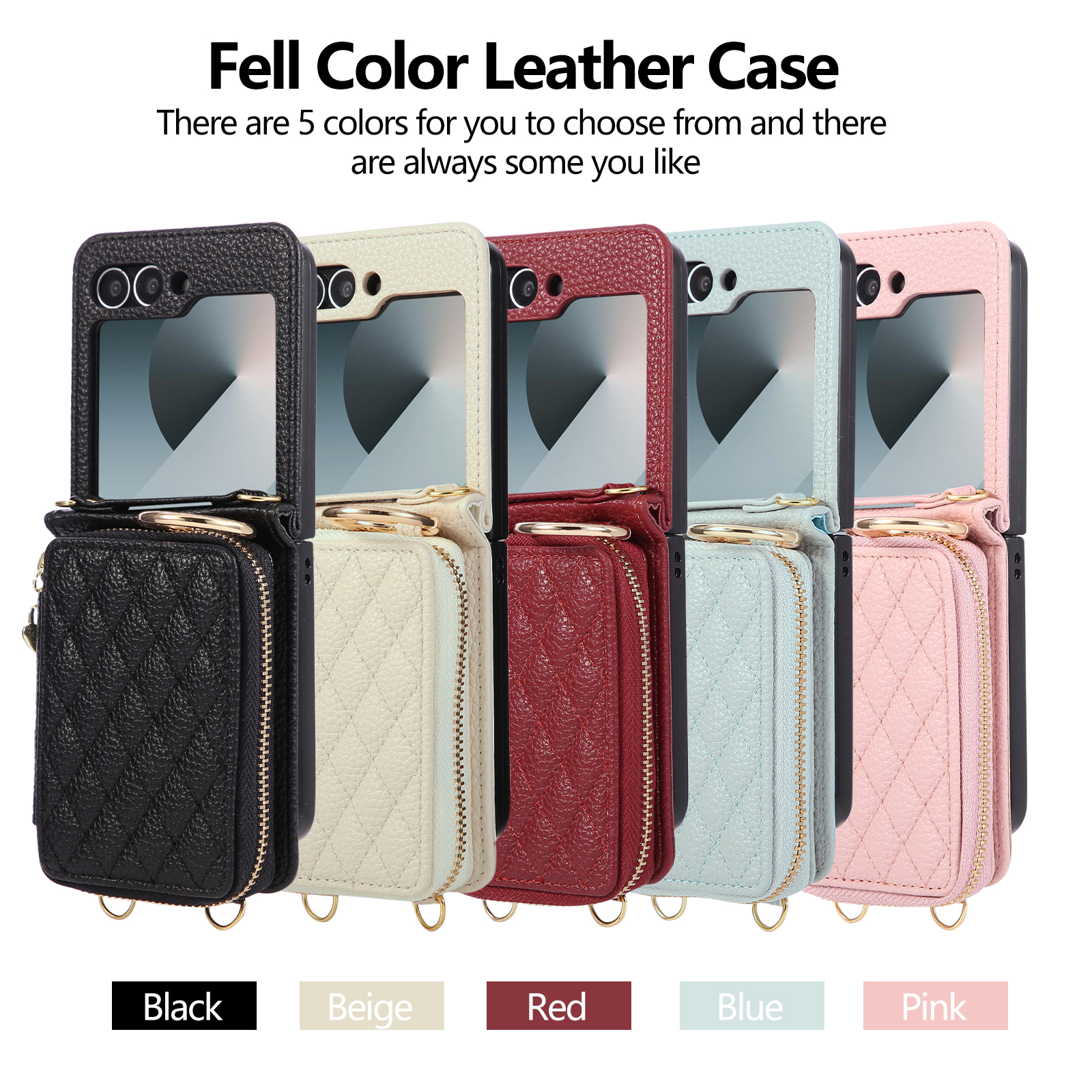 Flip Leather Case - Crossbody Zipper Cards Solt Wallet Leather