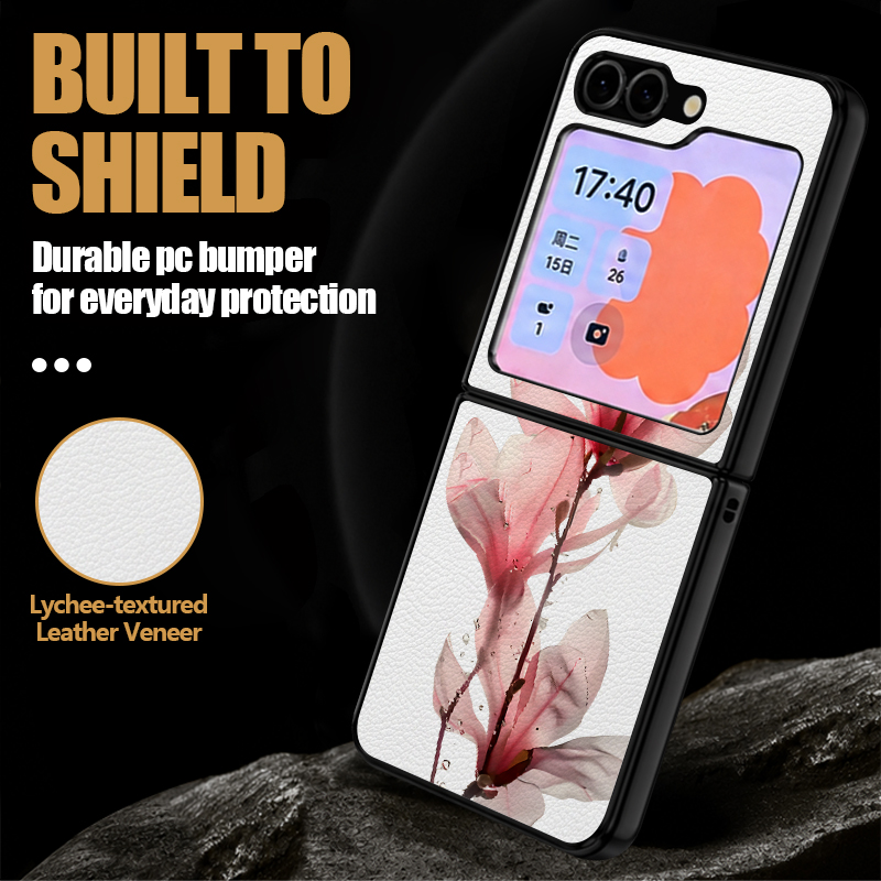 Flip Leather Case - Floral Pattern PU Leather Phone Case