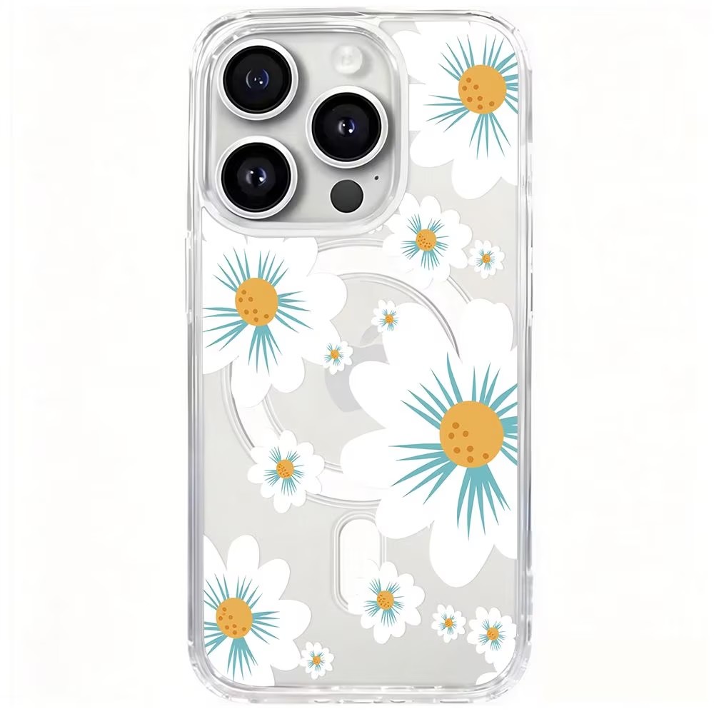 Phone Cases With Magnet - Floral Print Phone Case For iPhone