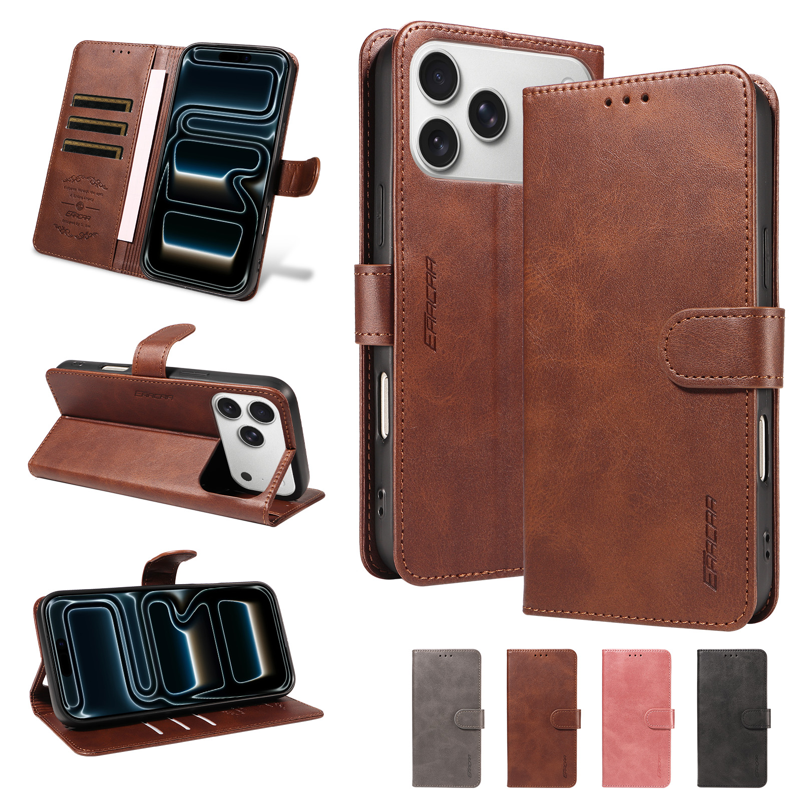 Phone Cases That Hold Cards - Faux Leather Phone Case for Samsung