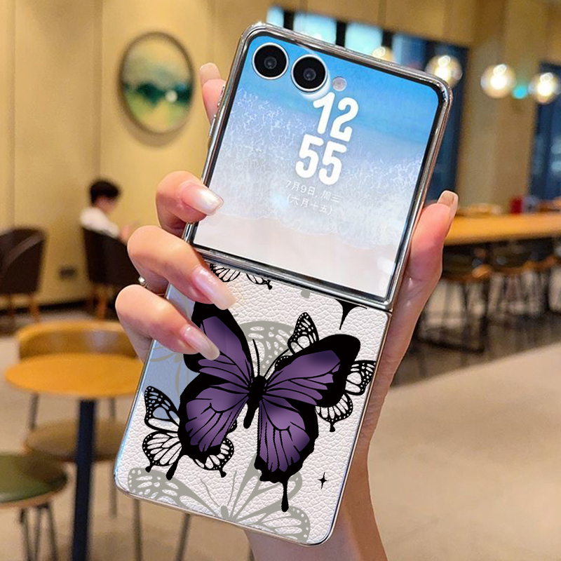 Purple Butterfly PU Leather Ph - Flip Leather Case recensie en prijs