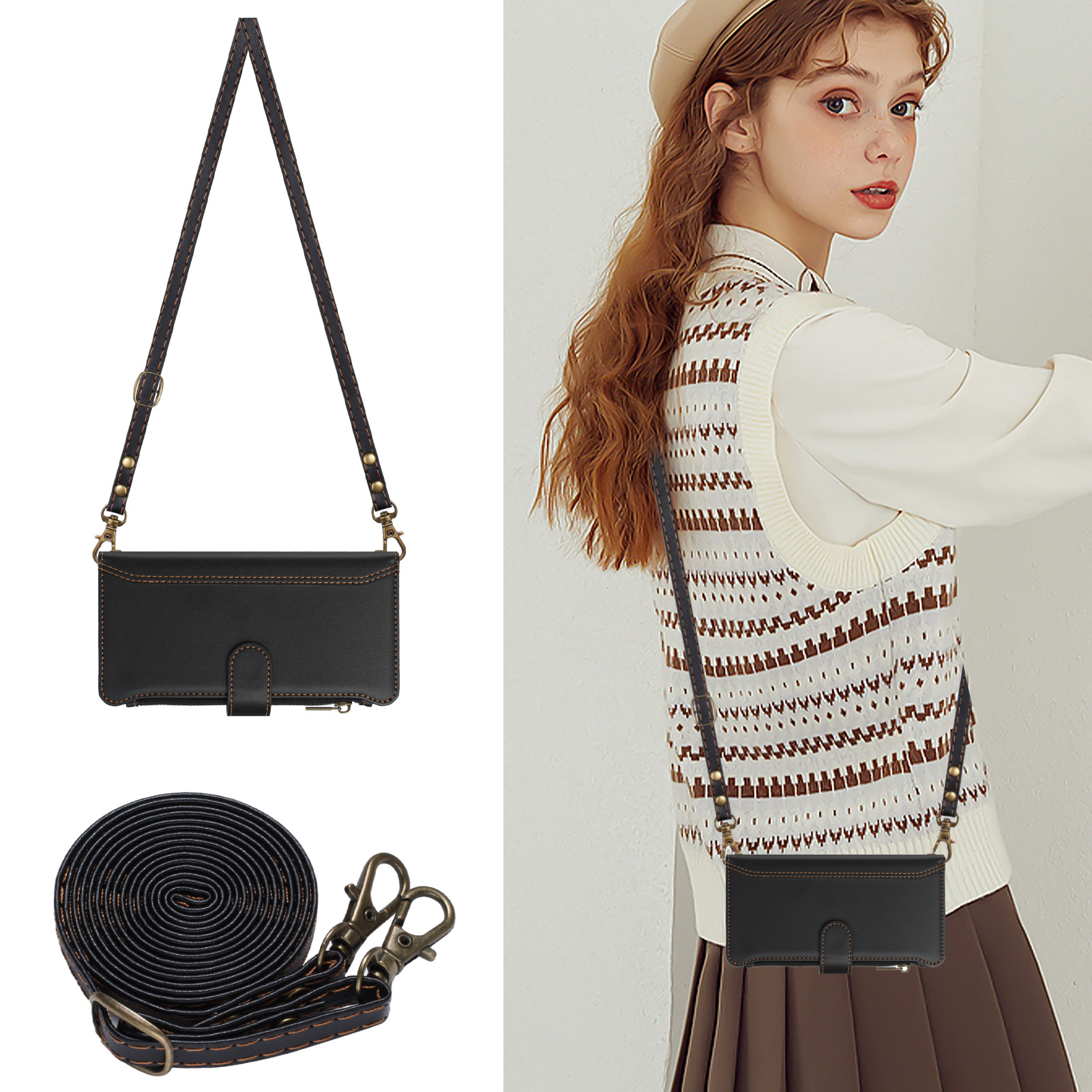 PU Leather Crossbody Flip Wall - Flip Leather Case recensie en prijs