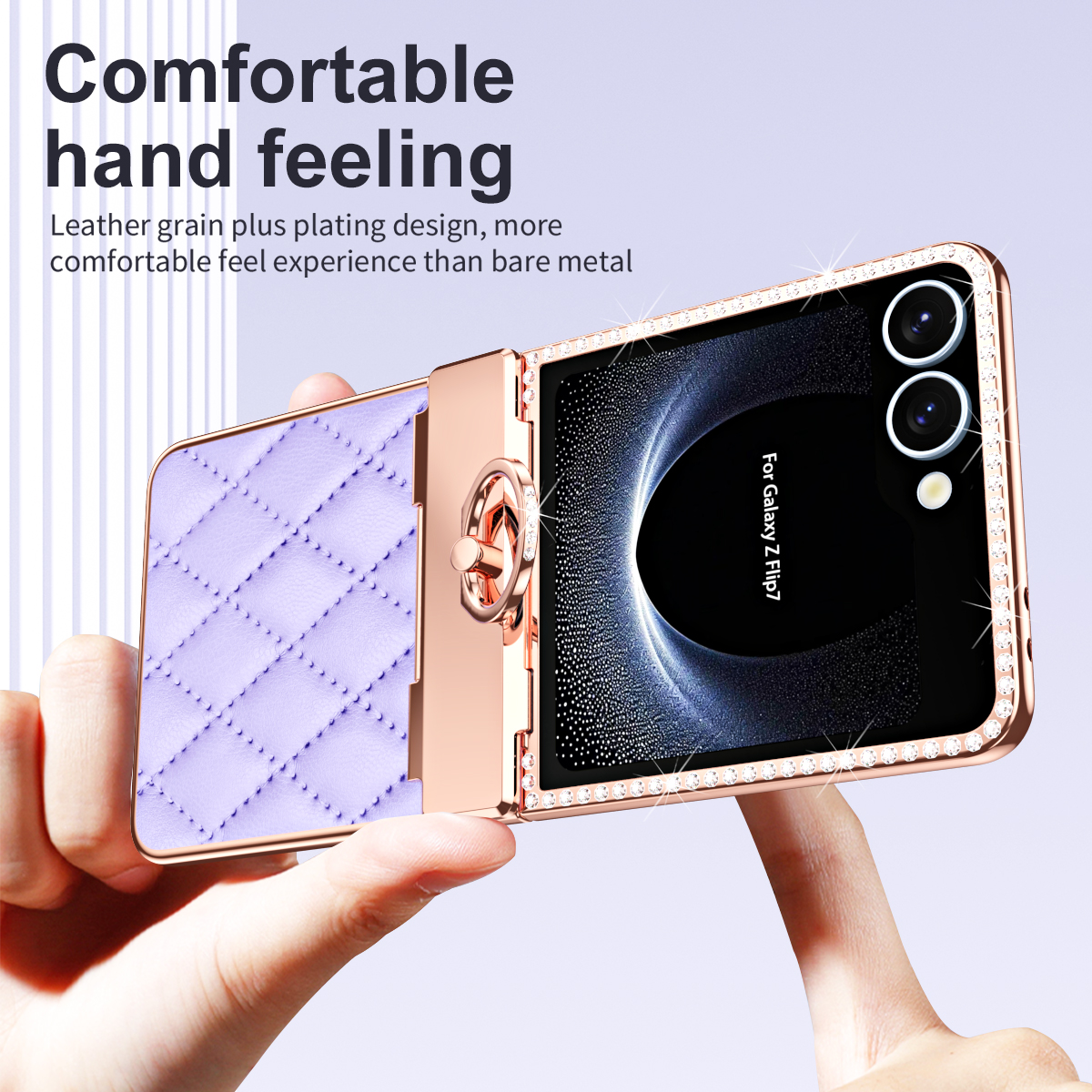 Luxury Flash Diamond Plain Lea - Flip Leather Case recensie en prijs