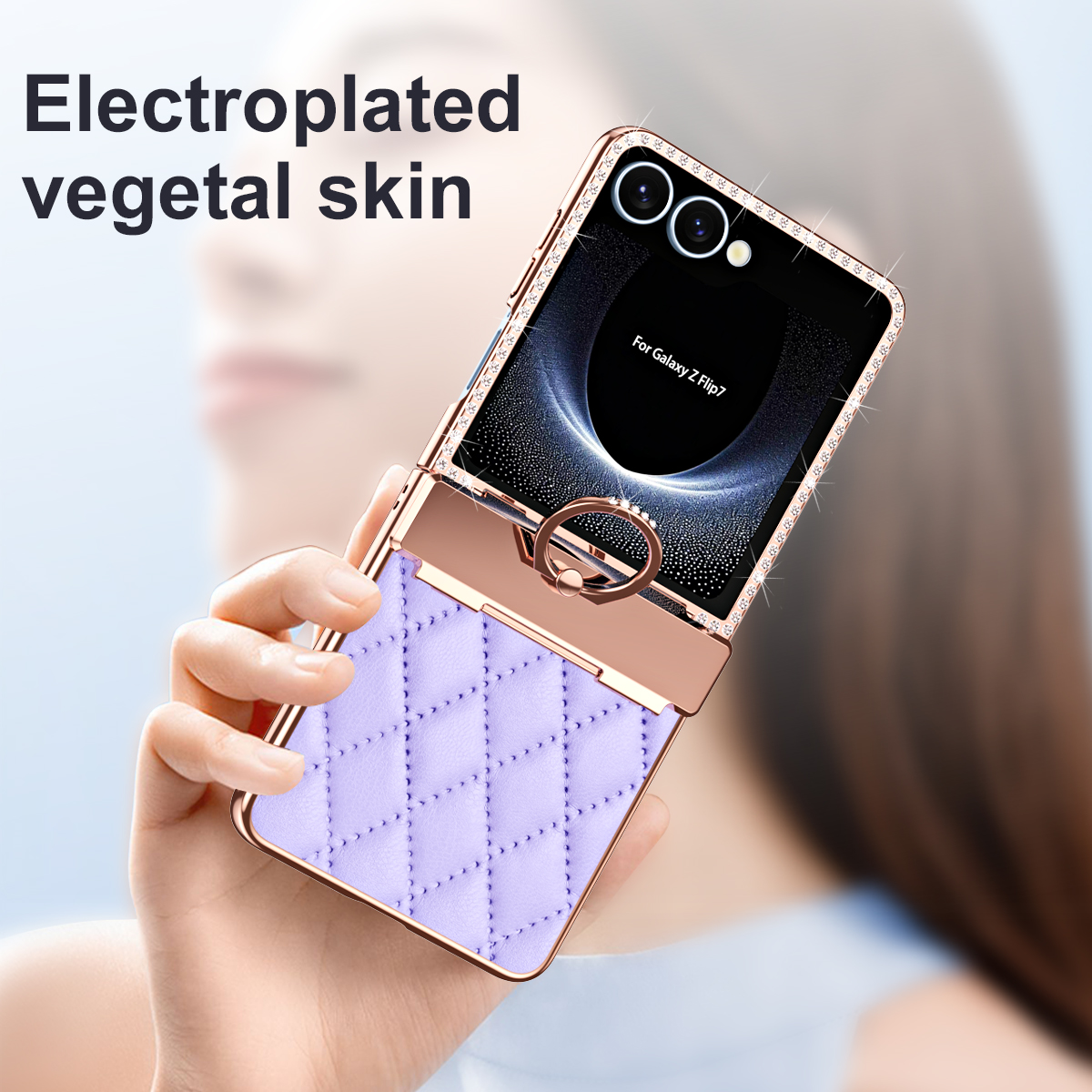 Luxury Flash Diamond Plain Lea - Flip Leather Case recensie en prijs