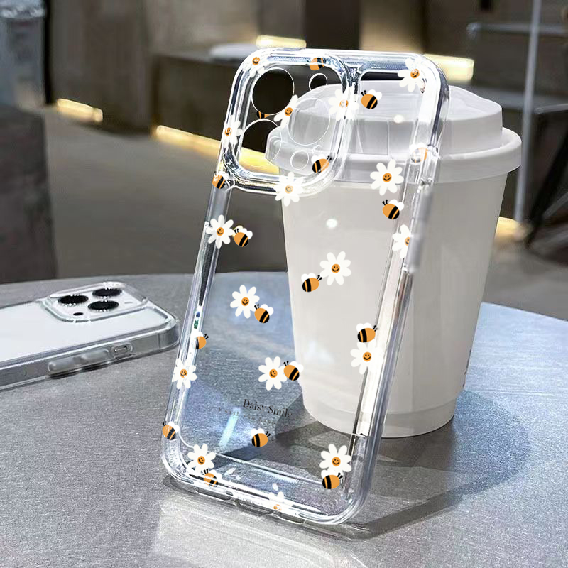 Trendy Daisy Bee Floral Clear  - Phone Cases Trending recensie en prijs