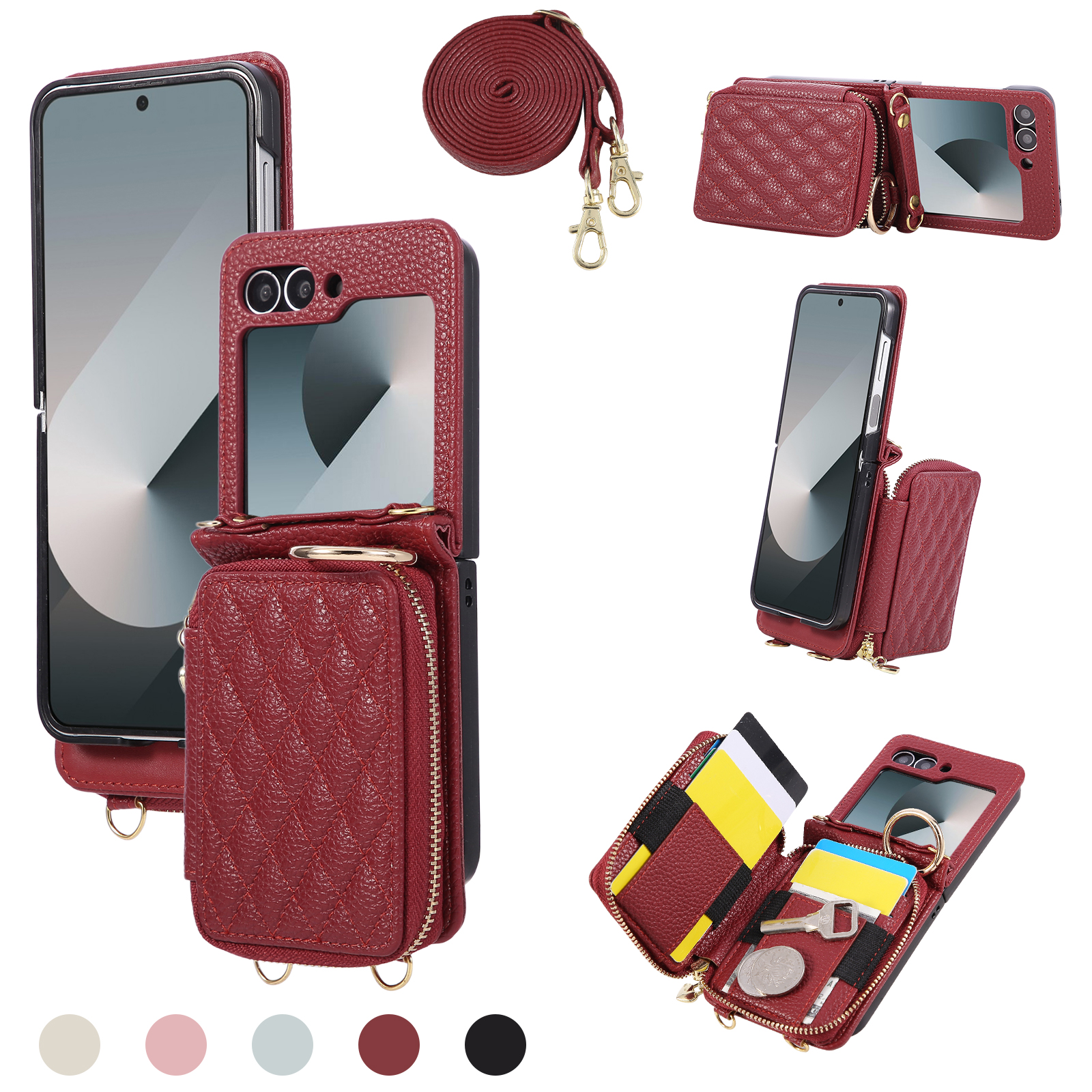 Crossbody Zipper Cards Solt Wa - Flip Leather Case recensie en prijs