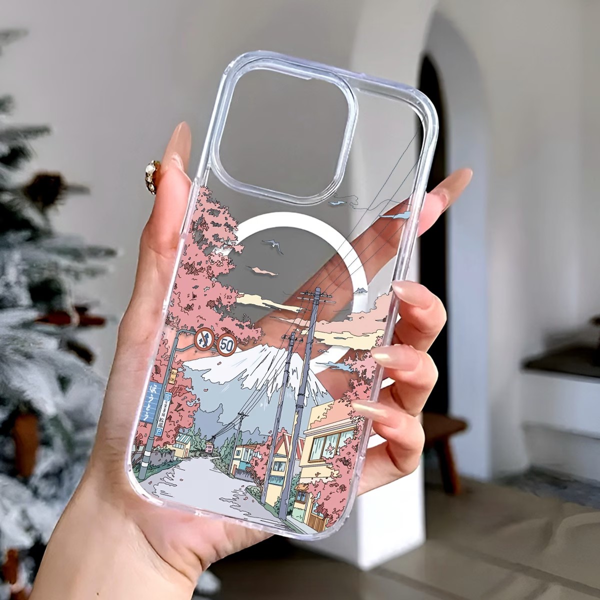 Fuji Cherry Blossom Pattern Ph - Phone Cases With Magnet recensie en prijs