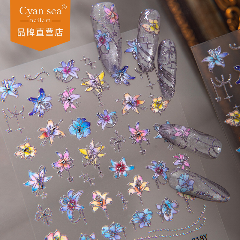 Iridescent Floral Nail Sticker - Phone Cases Viral recensie en prijs