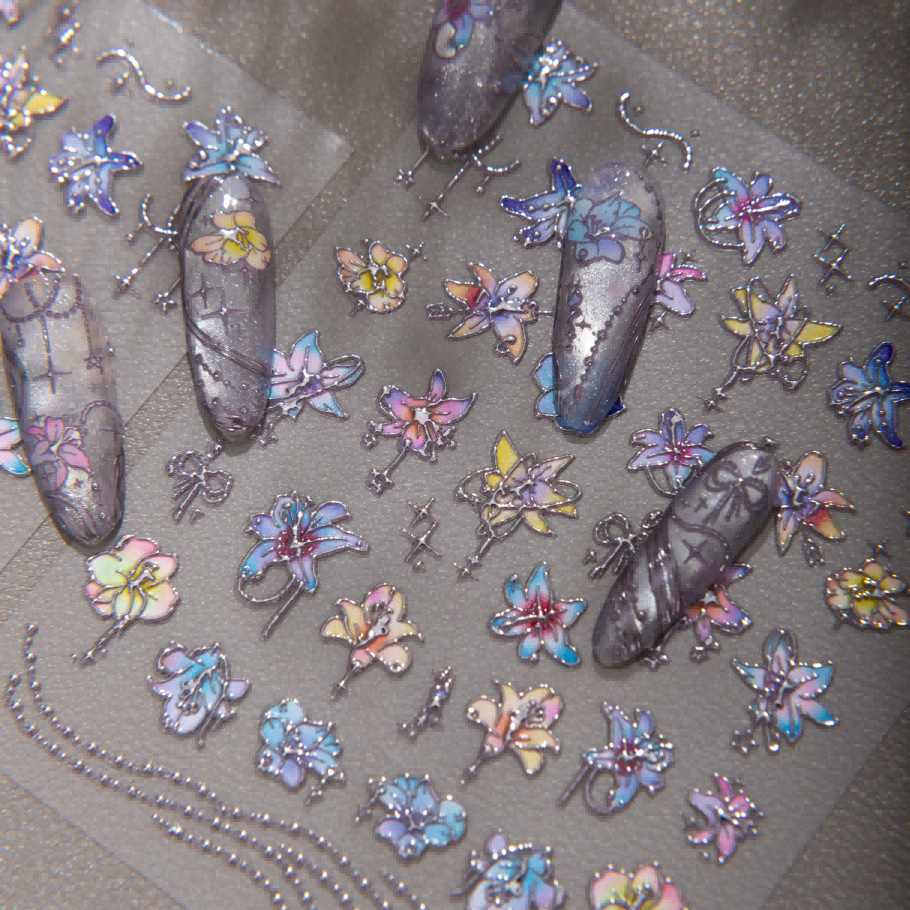 Iridescent Floral Nail Sticker - Phone Cases Viral recensie en prijs
