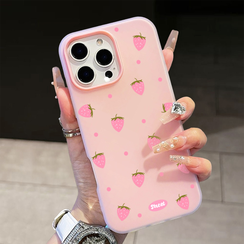Sweet Pink Strawberry Pattern  - Phone Cases Iphone 16 Pro recensie en prijs
