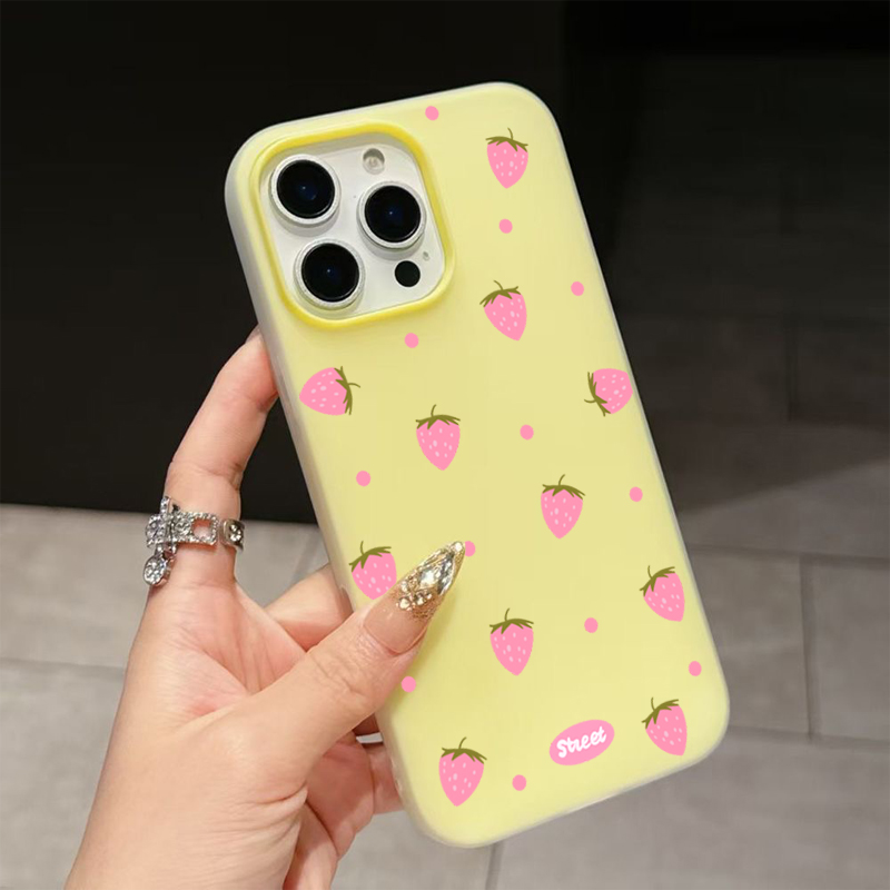 Sweet Pink Strawberry Pattern  - Phone Cases Iphone 16 Pro recensie en prijs