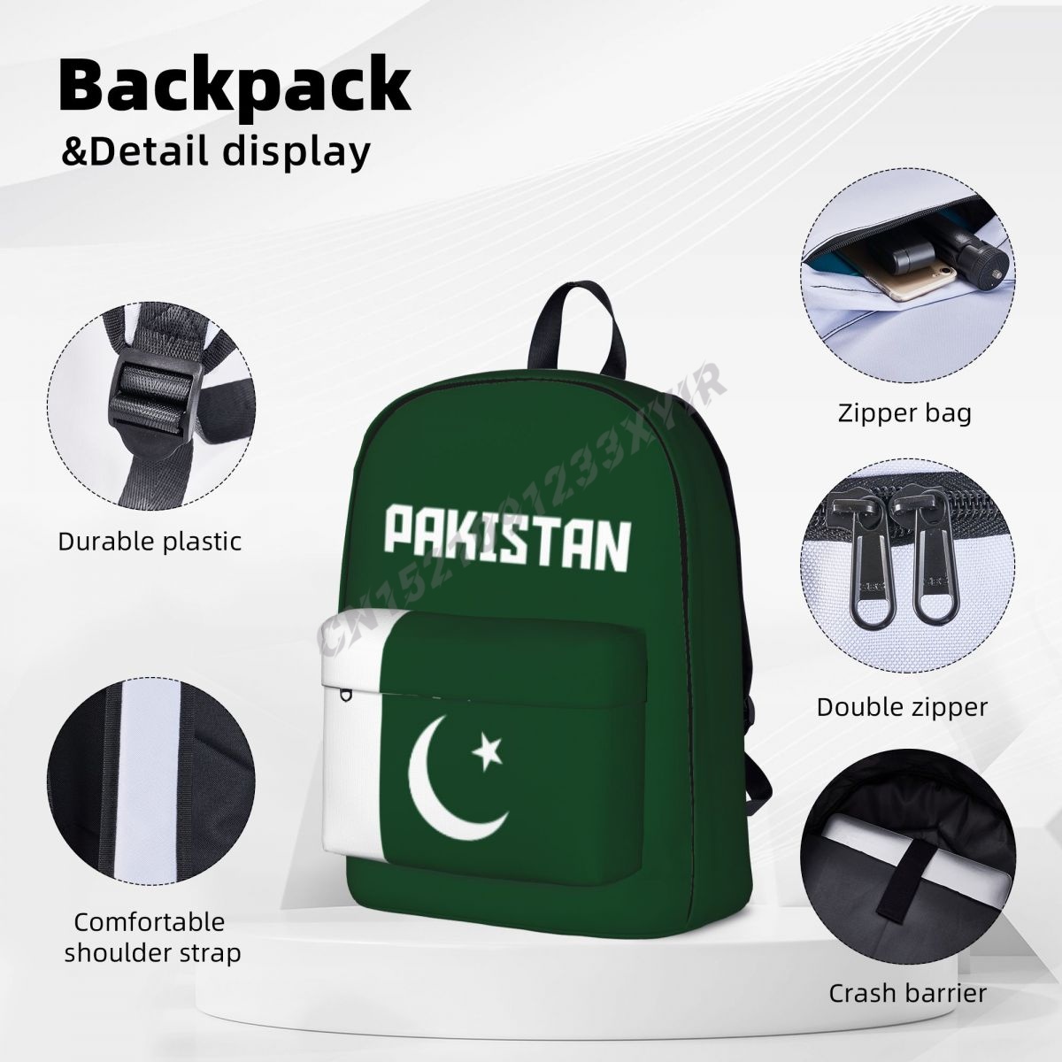 Unisex Backpack Pakistan Flag  - Phone Cases Pakistan recensie en prijs