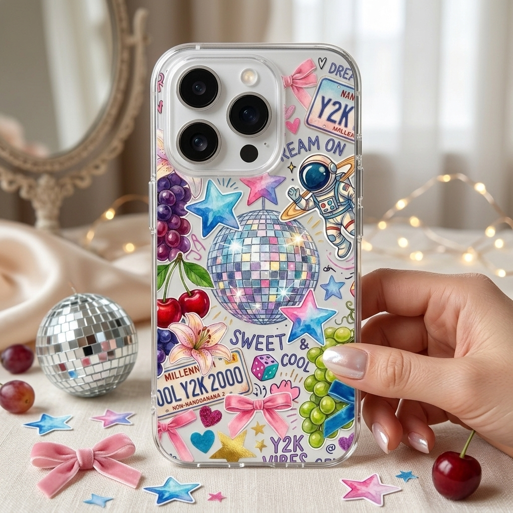 Y2K Disco Ball Sticker Print P - Phone Cases Aesthetic recensie en prijs