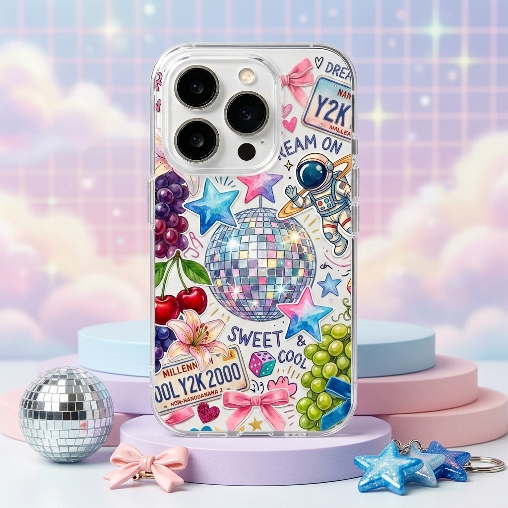Y2K Disco Ball Sticker Print P - Phone Cases Aesthetic recensie en prijs