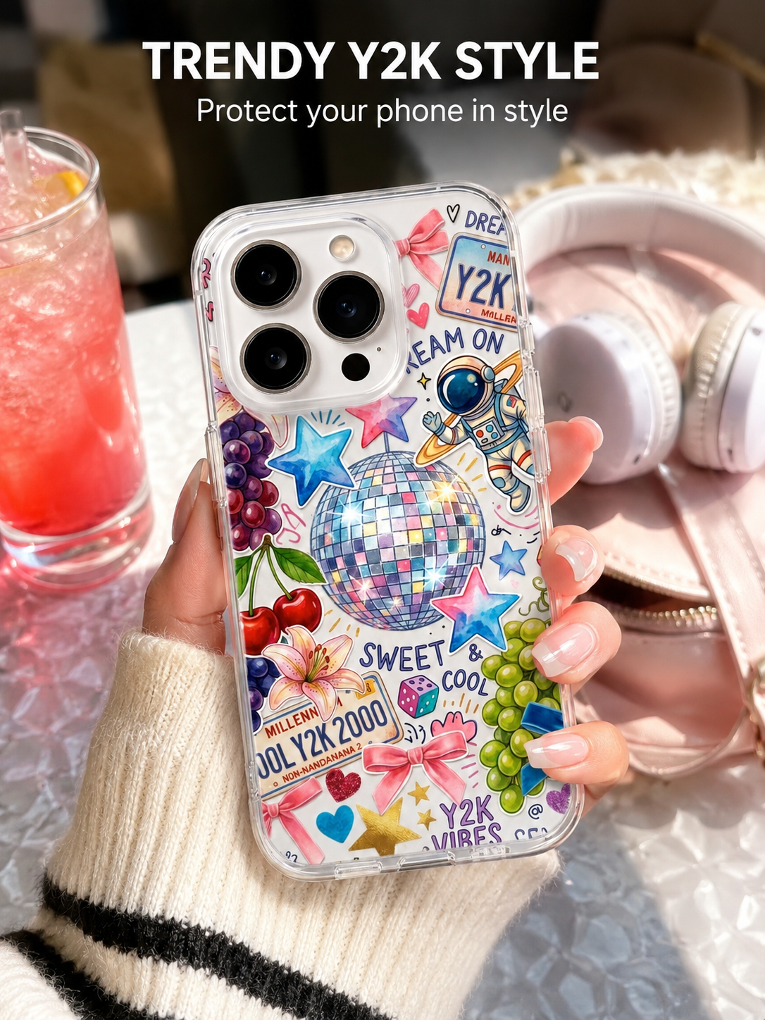Y2K Disco Ball Sticker Print P - Phone Cases Aesthetic recensie en prijs