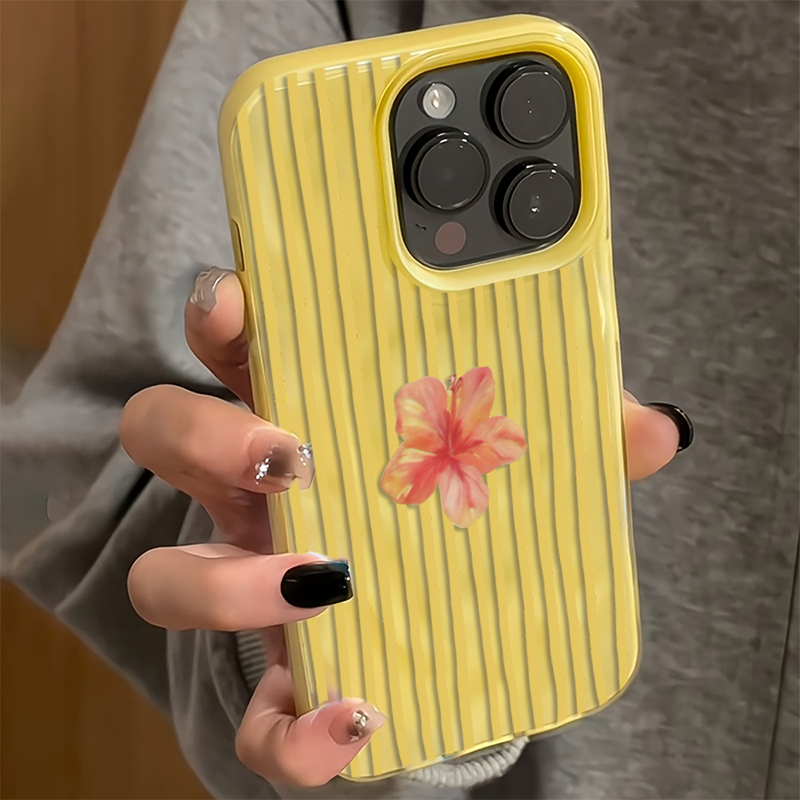 Yellow Striped Pink Flower Aes - Phone Cases Aesthetic recensie en prijs