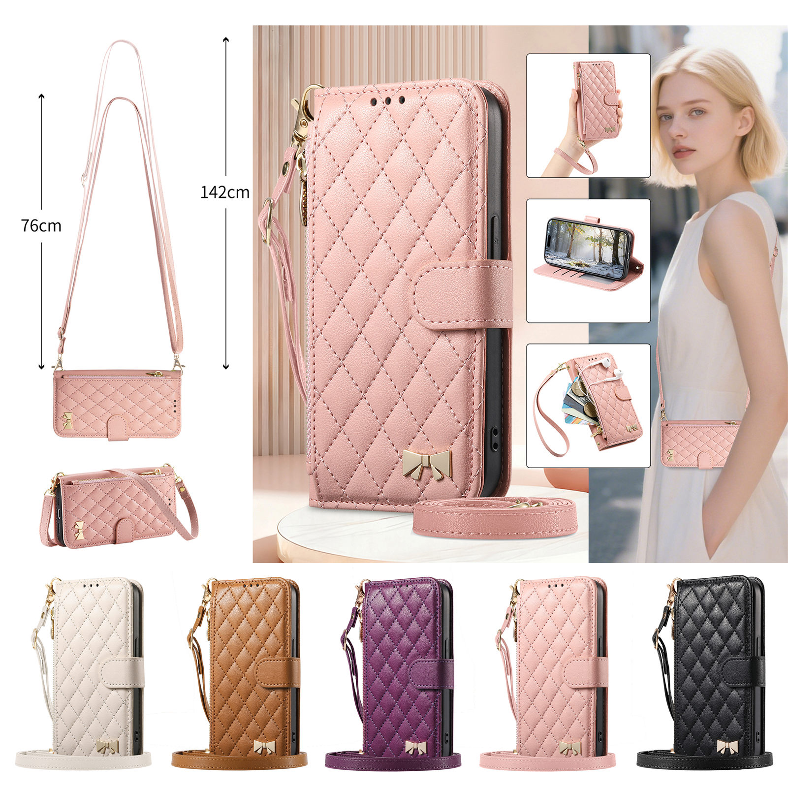 PU Leather Zipper Crossbody Fl - Flip Leather Case recensie en prijs