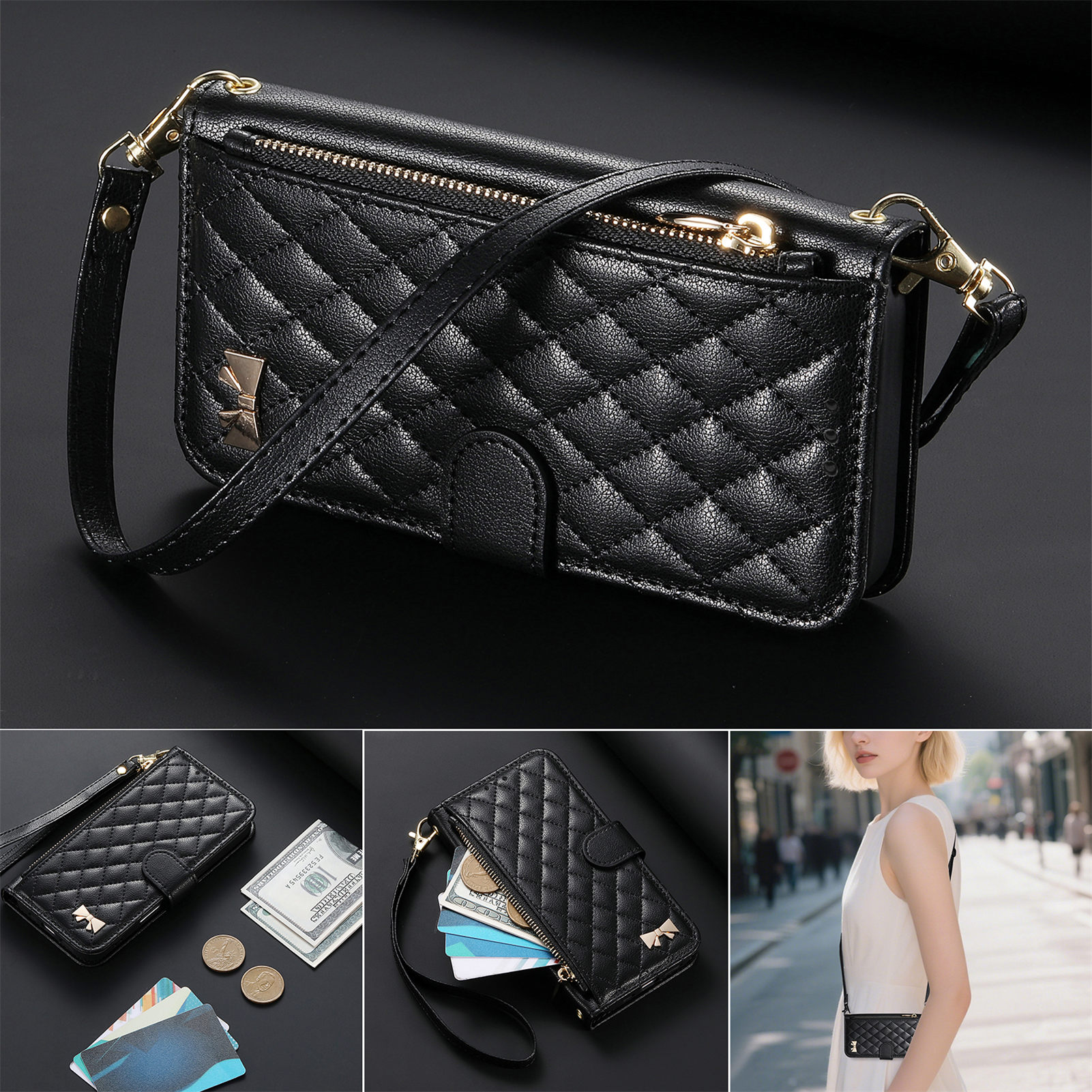 PU Leather Zipper Crossbody Fl - Flip Leather Case recensie en prijs