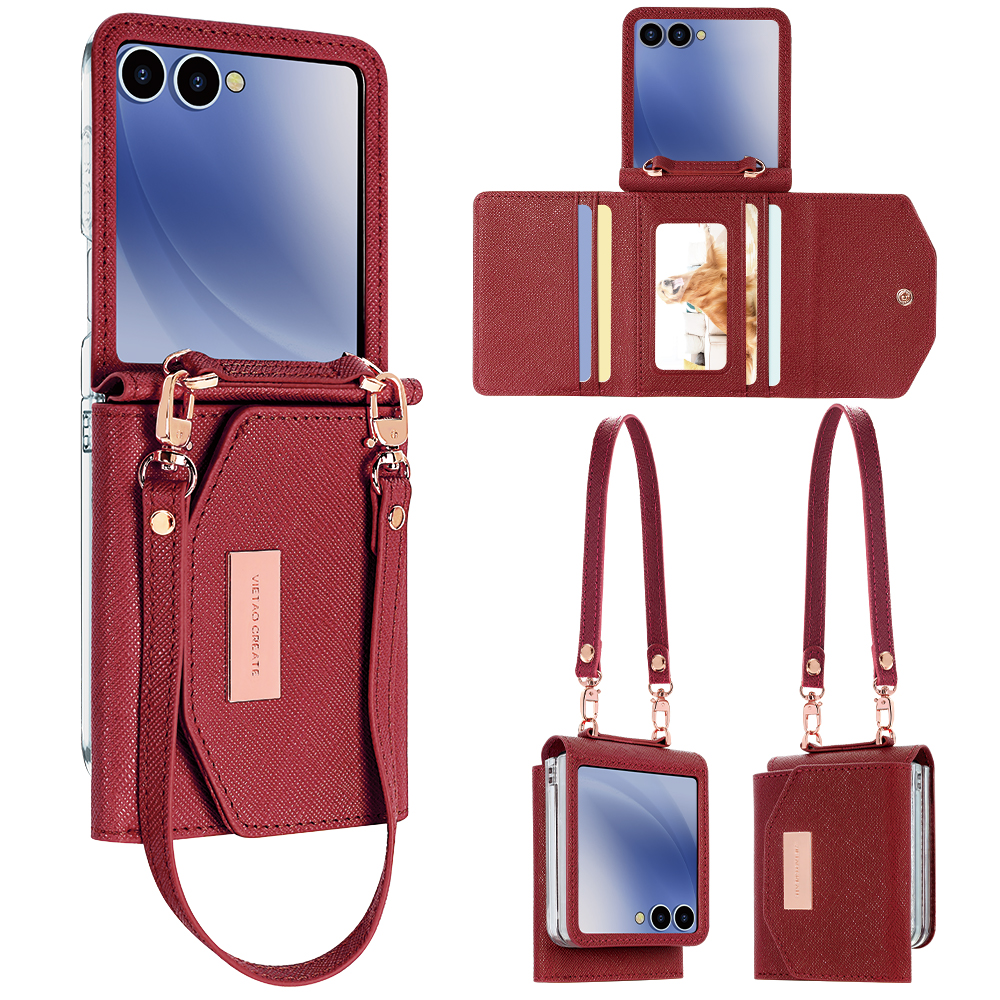 VIETAO Dark Red PU Leather Wal - Flip Leather Case recensie en prijs