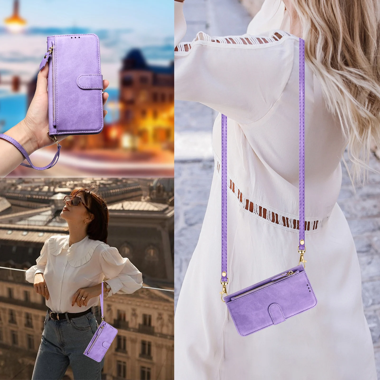 Crossbody Zipper Cards Solt Le - Flip Leather Case recensie en prijs