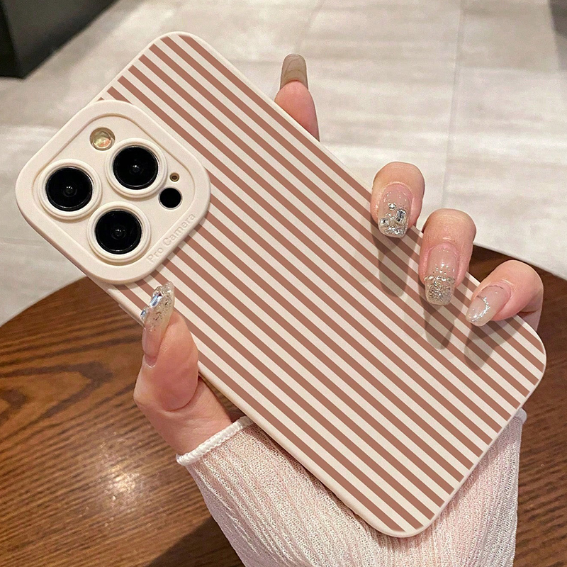 Pink Striped Painted Anti-Drop - Phone Cases Iphone 16 Pro recensie en prijs